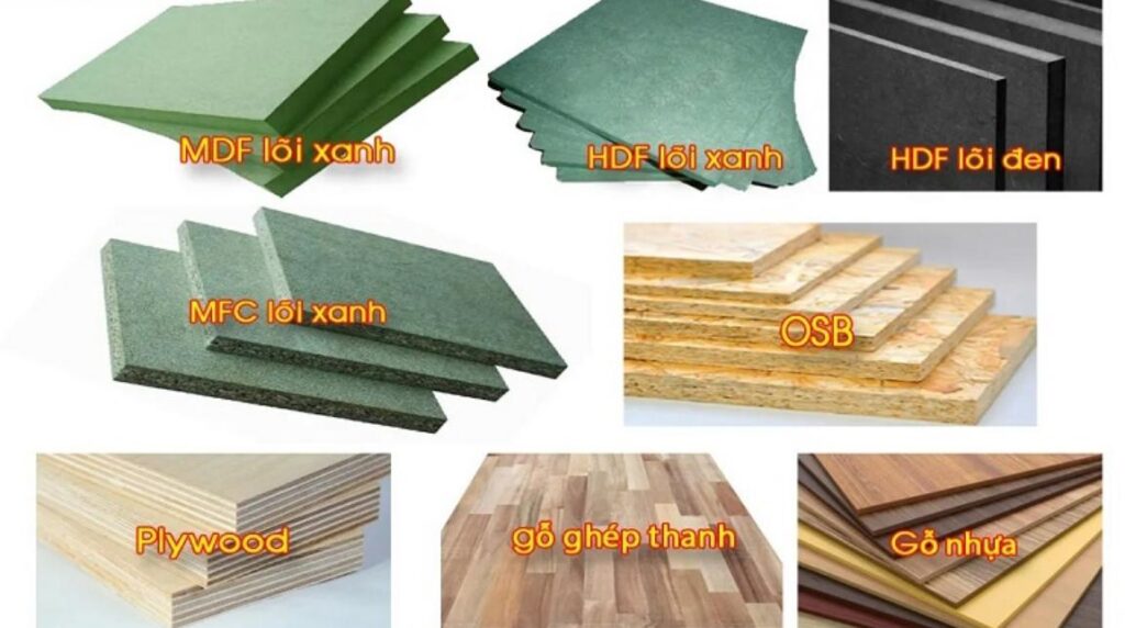 Các loại gỗ công nghiệp phổ biến: MDF, MFC, HDF, Plywood, OSB
