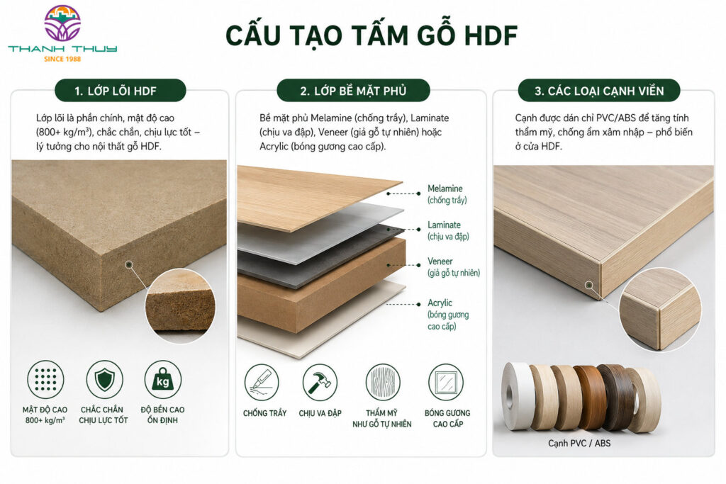Cấu Tạo Chi Tiết Của Tấm Gỗ HDF