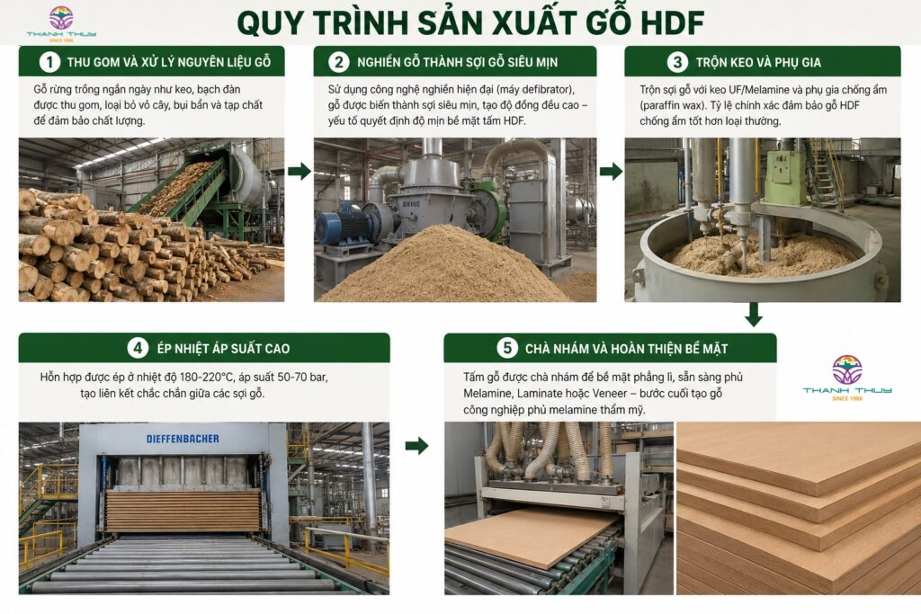 Quy Trình Sản Xuất Gỗ HDF