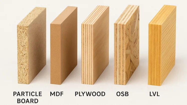 Các loại gỗ công nghiệp phổ biến: MDF, MFC, HDF, Plywood, OSB