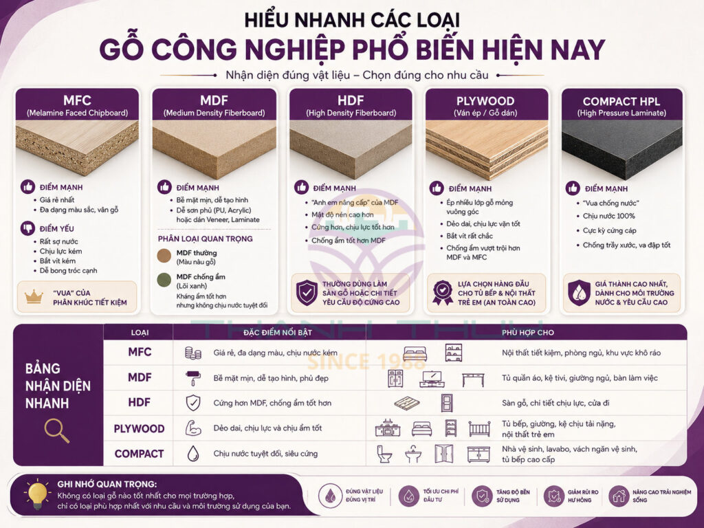 Cách Chọn Gỗ Công Nghiệp Đúng Mục Đích Sử Dụng