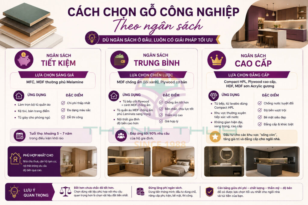 Cách Chọn Gỗ Công Nghiệp Đúng Mục Đích Sử Dụng