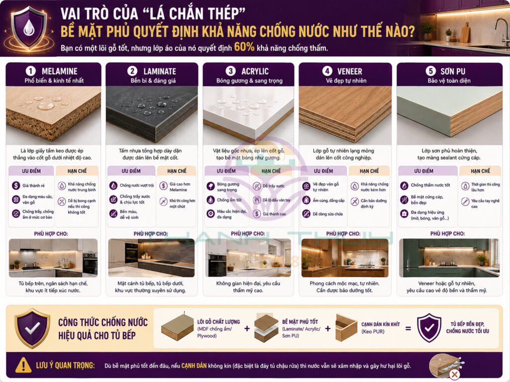 Gỗ công nghiệp chịu nước - Loại nào dùng được trong nhà bếp