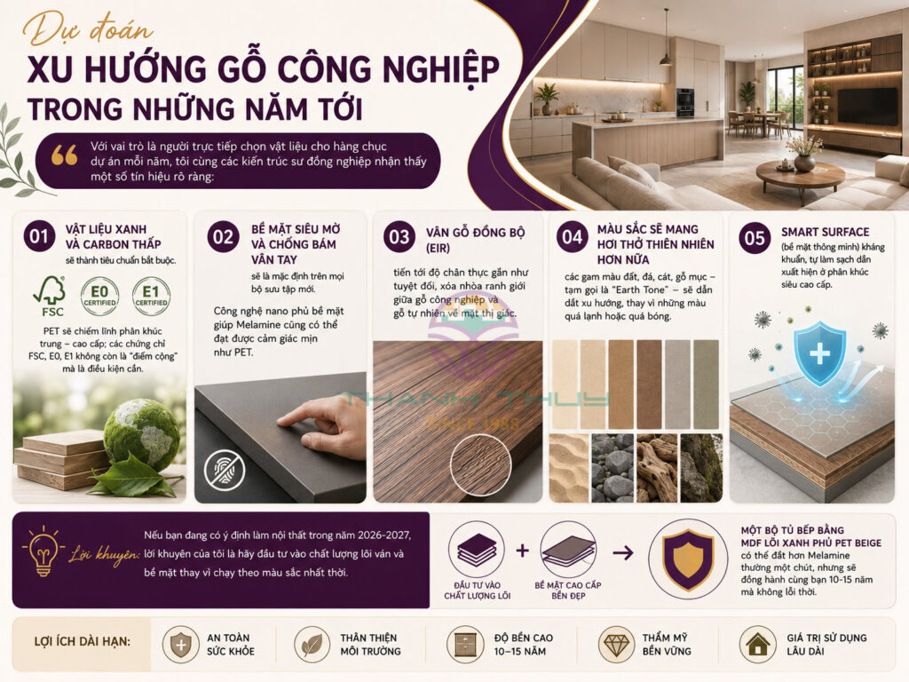 Xu hướng ván gỗ công nghiệp – Màu sắc & Vật liệu mới nhất