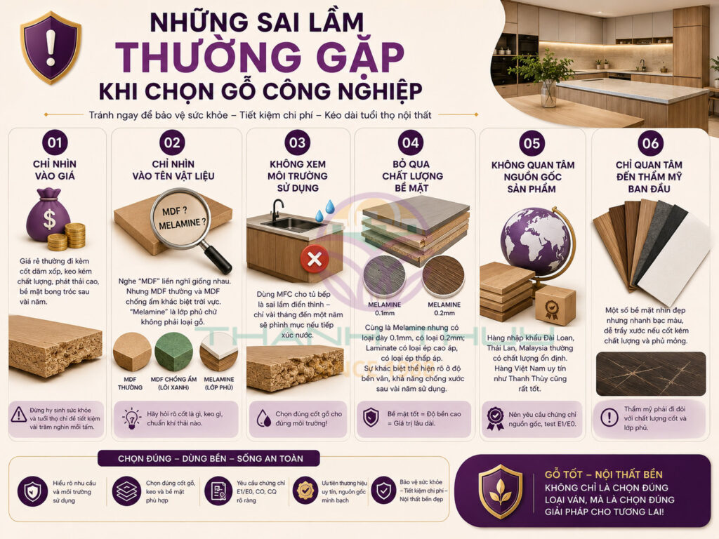Những sai lầm thường gặp khi chọn gỗ công nghiệp