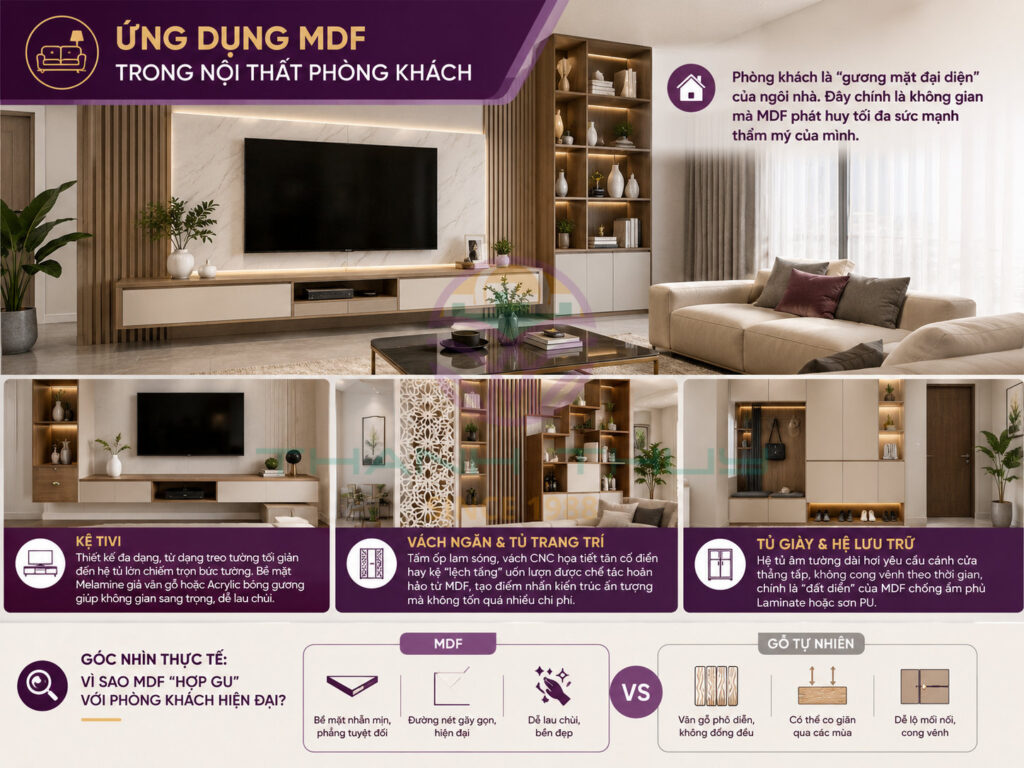 Ứng dụng Ván MDF trong nội thất